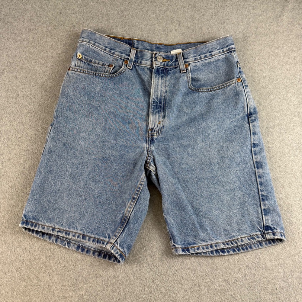 Vintage Levis 505 Regular Fit Denim Shorts Mens 34 Fits 32 Light Wash NOTE